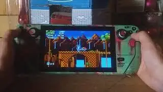 It's 'Sonic Mania' On a Steam Deck With a Trendy Green With Pink Rust Skin For Steam Deck!