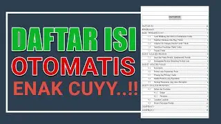Cara Membaut DAFTAR ISI OTOMATIS di Microsoft Word