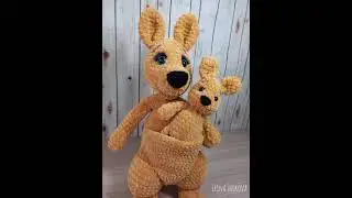 🦘Мама кенгуру и малыш кенгуру. ☝️вяжу на заказ, можно игрушку дополнить одеждой 😉 милота да и только