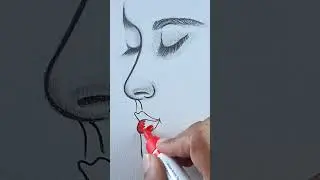 Girl face drawing 😍💕