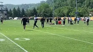 Kenny Pickett Throwing To Steelers Receivers At OTAs