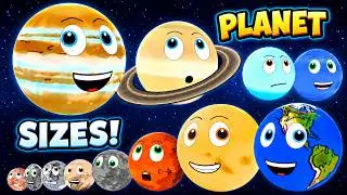 Planet Size Comparison for Kids | Dwarf Planet Sizes | Space for Kids | Solar System Size