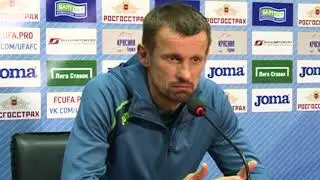 Главный тренер ФК "Уфа" Сергей Семак: "Что касается вопросов про судейство, это не ко мне"