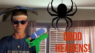 Mason shoots a wolf spider with a splatterball gun
