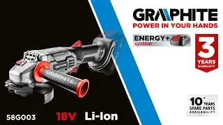 GRAPHITE 58G003 Energy+ Szlifierka kątowa akumulatorowa