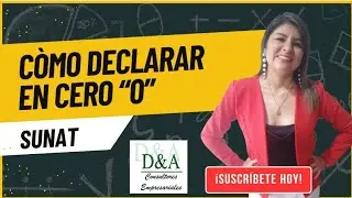 COMO DECLARAR EN CERO SUNAT