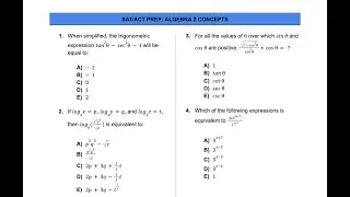 SAT/ACT PREP - Algebra 2 Specific Concepts - Part 2 [4 Detailed Examples]