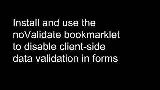 noValidate Bookmarklet