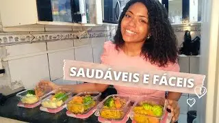 MARMITAS FITNESS DA SEMANA: Macarrão de abobrinha, Purê de batata doce com Carne moída + Legumes