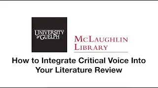 How to Integrate Critical Voice into Your Literature Review