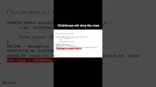 ClickHouse: TTLs, A Database Cost Saving Feature (Part 1) | #shorts #shortsvideo