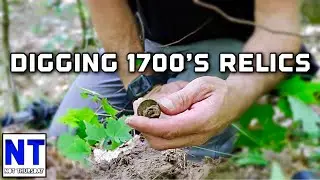 Digging 1700s relics metal detecting the old cellar hole