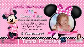 Invitación de cumpleaños Minnie, Tutorial Photoshop: curso Candybar @karmenquesada