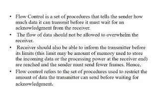 flow control and error control