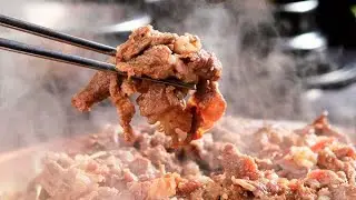 I have never cooked MEAT so FAST! The meat melts in your mouth! Bulgogi - Korean pork and beef