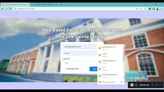 Web-Based Faculty Evaluation System for One Cainta College demo.