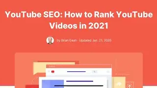 How to rank youtube videos 2021. Youtube search engine optimisation.