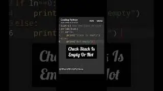 Program To Check Stack Is Empty Or Not.. #shorts #youtubeshorts #python