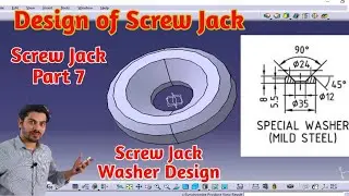 Design of Screw Jack part 7 | screw jack Washer design | Screw Jack Design in Catia | Mech20 Tech