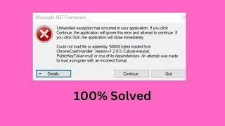 How To fix Unhandled Exception Has Occurred In Your Application Error On Windows 11/10 / 8 /7