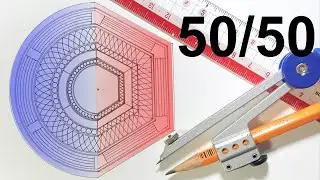 Geometric art - How to draw a half and half design