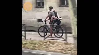 Unusual Fun: Riding Bikes Upside Down with a Girl! #Daringtricks #BikingFun #unusual  #GirlPower