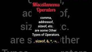 Miscellaneous Operators