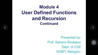 CPS (18CPS23)- Module 4: Categories of Function