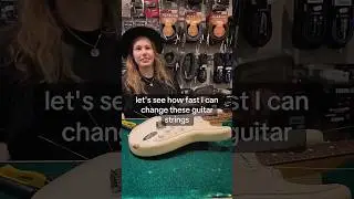How fast can you possibly change strings and clean up a guitar? #guitar