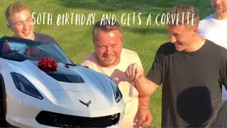 cousin buys brand new corvette for his dads birthday !