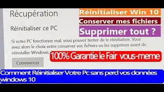 Comment réinitialiser  Windows 10 et le remettre à neuf | Hp/Dell/samsung/Acer/Asus