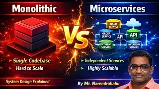 Monolithic vs Microservices Explained | System Design | Mr. Narendrababu |17+ Years Expert