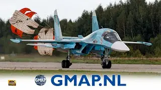 SU-34 Fullback return from a mission at Kubinka