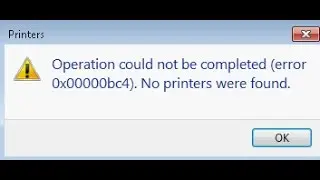 mscms.dll is missing (error 0x00000bc4) No printers were found