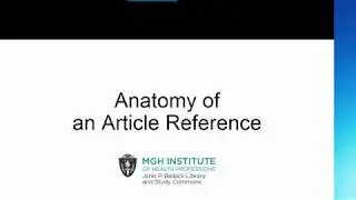 Anatomy of an Article Reference: APA 7th Formatting