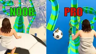 Amanda Football Water Slide Noob vs Pro