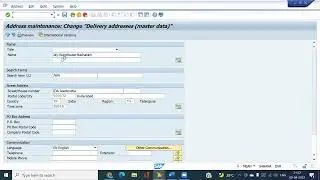 Transaction Code MEAN : Maintain Delivery Addresses