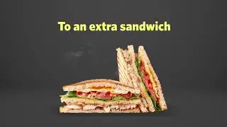 Sandwich ad with good-looking highlights perfect to launch new products.