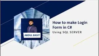 How to make a login form in C#(Using SQL SEVER)