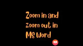 Zoom in and zoom out in MS Word| MS Word short keys (L/T# 45)