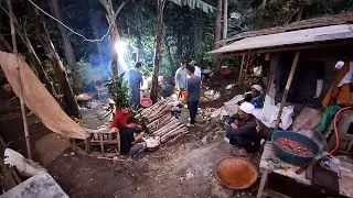 Warm Togetherness During Preparations for a Celebration in the Village