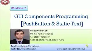 MATLAB GUI programming for pushbutton and static text [Hindi/Urdu]