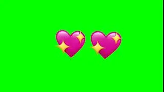 Rotating Hearts emoji green screen
