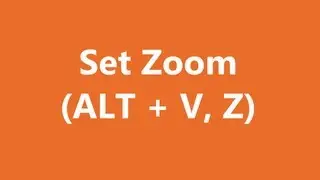 Excel Shortcuts - Set Zoom