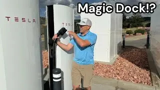 How to Use New Tesla Supercharger V4 Magic Dock CCS Plug In Park City, Utah