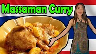 CUTE THAI GIRL teaches HOW TO MAKE MASSAMAN CURRY - THAI FOOD RECIPE