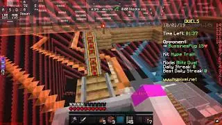 Making a roller coaster in Blitz Duel using Hype Train kit! | Minecraft Hypixel