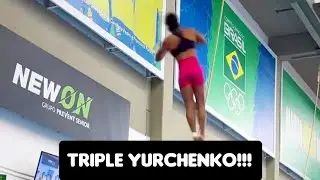 Rebeca Andrade 🇧🇷 trains NEW Yurchenko Triple Vault - NEVER competed before 🔥