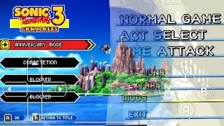 Sonic origins menu in sonic 3 air