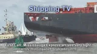 1st call: Mississauga Express arrives light in a strong breeze, 28 Sept